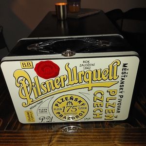 Pilsner Urquell collector tin lunch box